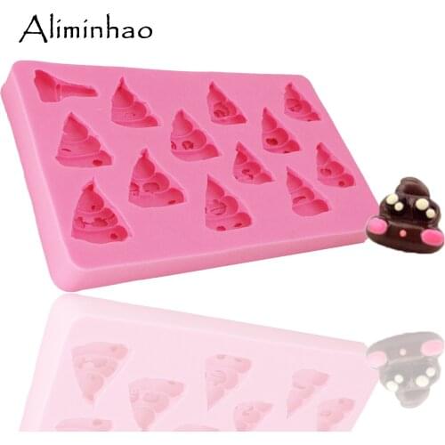 B0826 Cartoon poop shape DIY Cake Sugarcraft Silicone mold chocolate fondant cake decorating tools Flexible Baking Mould