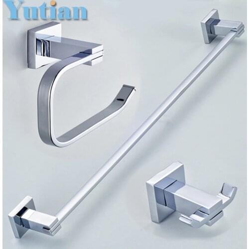 Free shipping,Round 304# Stainless Steel Bathroom Accessories Set,Robe hook,Paper Holder,Towel Bar,bathroom sets,YT-11300