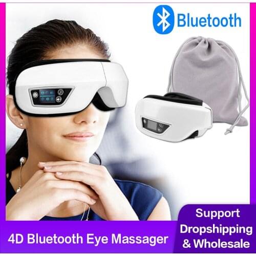 Bluetooth Rechargeable Wireless Eye Massager Electric Pressotherapy Vibration Heated Air Pressure Sleeping Mask Anti Wrinkle