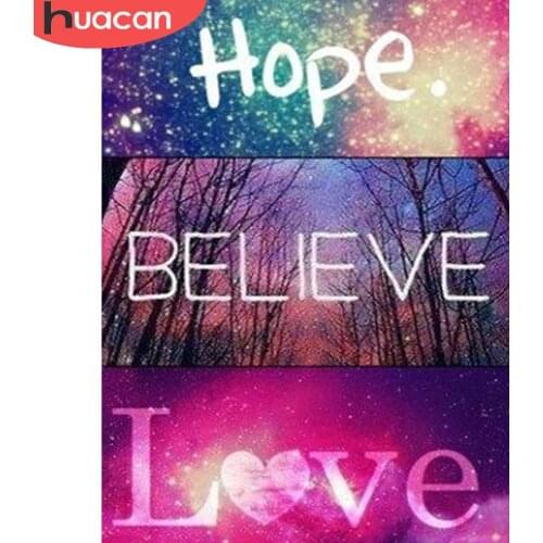 HUACAN 5d Diamond Painting Fantasy Scenery Embroidery Mosaic Text Landscape Home Decor Diamond Art