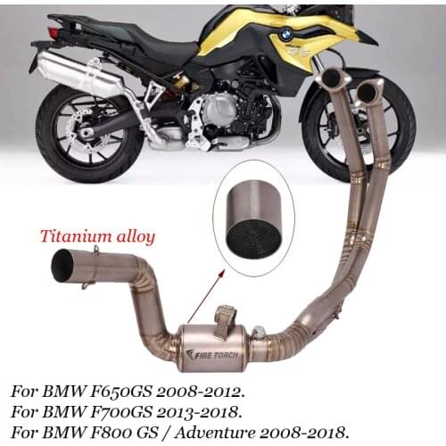 Motorcycle Titanium Front Link Pipe Lossless Connect Replace Original Exhaust System for BMW F650GS F700GS F800 GS 2018-2020