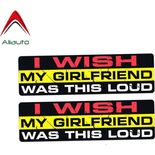 Aliauto 2 X Funny Car Sticker I Wish My Girlfriend Was This Loud Body Waterproof Accessories PVC Decal for Opel Corsa,15cm*4cm