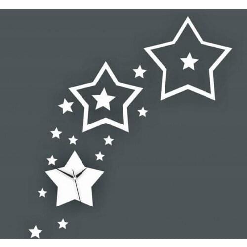 2019 new promotion real home decoration mirror wall clock clocks living room modern 3d quartz needle acrylic