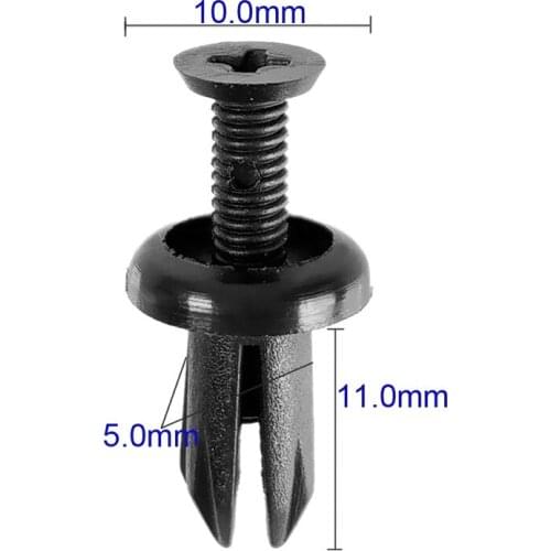 Plat Fastener clips Push pins Clamp Decor Trim Panel 50Pcs 5mm Car Nylon Auto