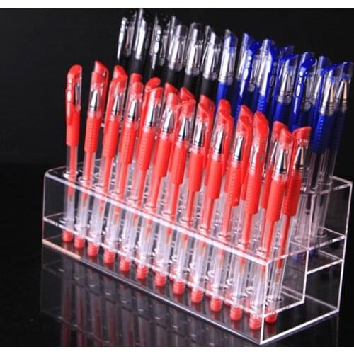 Clear Plastic Eyebrow Pencil Pen Holder Acrylic Cosmetic Brush Eyeshadow Display Stand Rack Home Table Color Pen Storage Box