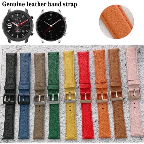 20mm 22mm Genuine Leather Band Strap For Huami Amazfit GTR 42mm 47mm GTR 2