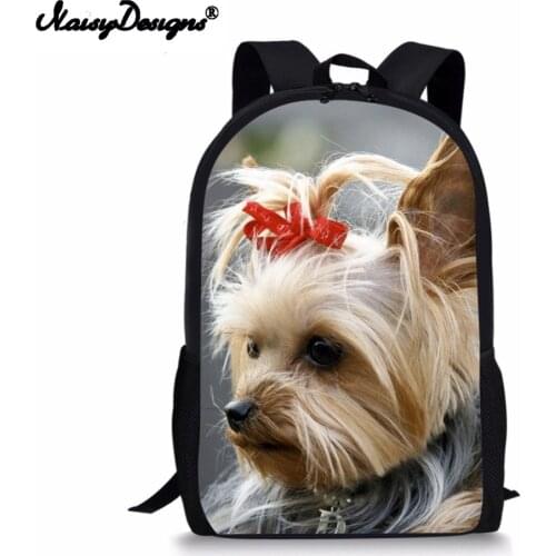 Cute Yorkshire Terrier Pattern Women Large Backpack 3D Animals Cute Dog Print Children Shoulder Bags Set Moshilas Schoolbags