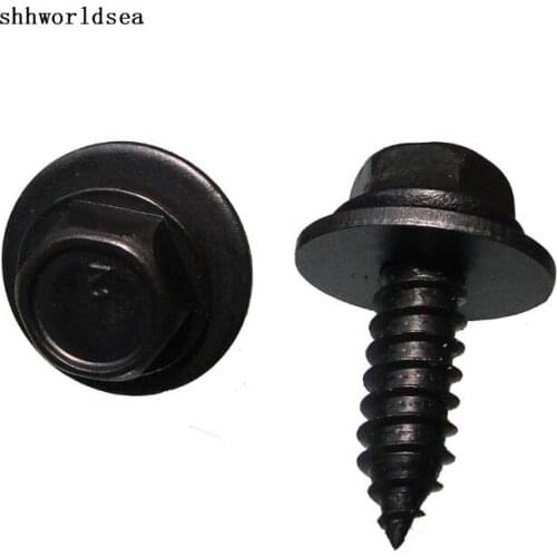 Shhworldsea 100pcs Free Shipping Zinc Black Hexagon Self-drilling Tapping Screw