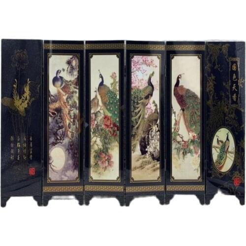 Folding and double faced Chinese movable screen painting decorative picture a bird of Juno painting