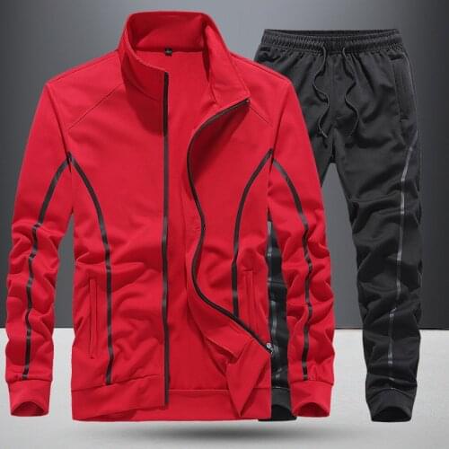 Spring Autumn Mens Sportswear Sets Casual Tracksuit Male Jogging Sports Suits 2 Piece Sweatshirt+Pants Plus Size 7XL