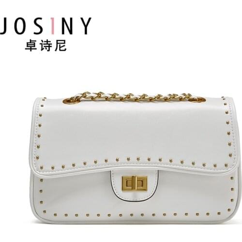 JOSINY PU leather Rivet Lady Shoulder Bag Female Handbag Crossbody Bag Female Travel Bags Messenger Bags for Women