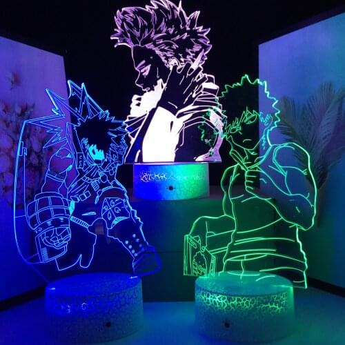 Remote My Hero Academia LED Night Light Figures for Kids Gift Child Bedroom Decor Nightlight Colors Changing Manga 3D Desk Lamp