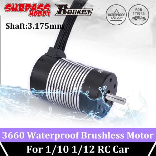 Surpass Hobby 3660 Brushless Motor Rocket Waterproof Motors 3.175mm Gear for 1/10 1/12 5900kv 4300kv 3300kv 3100kv 1750kv Rc Car