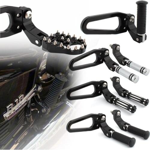 For BMW R18 Motorcycle Rear Foot Rests Black Pegs Pedal Passenger Footpegs Mounting Kit