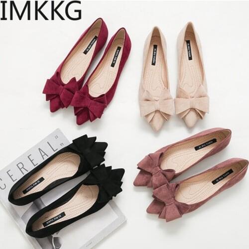 Womens Flat Shoes Cover Heel Shallow Women Bow Flats Shoes Candy Color Slip On Flat Shoes Ballet Flats Ladies Shoes 2019