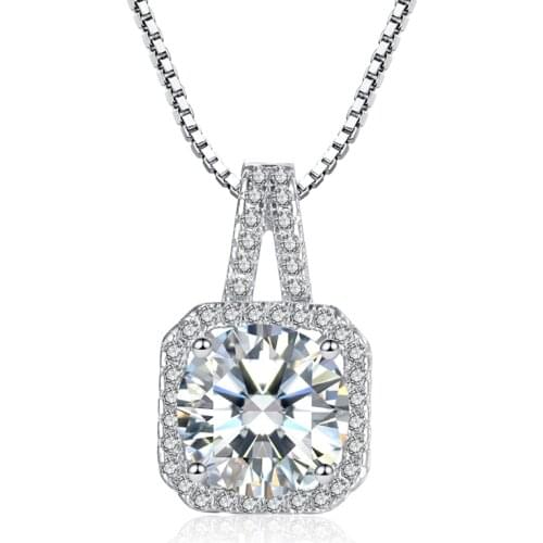 Womens Necklace Fashion Zircon Pendant Necklace Micro Inlay White Zircon Charm Hanging Necklace Exquisite Lady Jewelry Gift