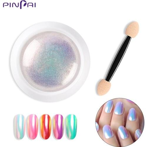 0.5g/Box Glitter Pearl Shell Nail Art Powder Chrome Pigment Powder Dust Gel Polish Long Lasting Manicure Nail Tip Decoration