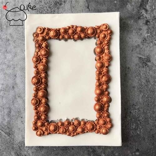 1PC Retro Frame Shaped Fondant Silicone Mold DIY Cake Baking Tool kitchen Chocolate Mold Sugar Cake Decorating Tools L089