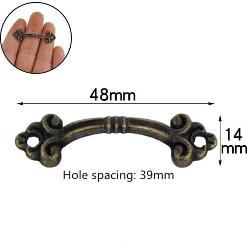 10PC zinc alloy mini Handles antique Knobs Bronze door pull for Drawer Wooden Jewelry Box Cabinet Furniture Hardware Accessories