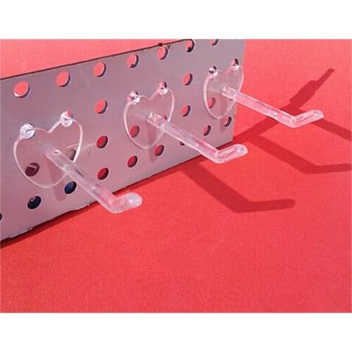 100pcs 5cm Clear Plastic Supermarket Double Foot Length Hook For Storage Display Rack Shelf Mesh Backboard