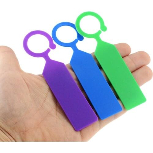 100PCS 11*2.4cm Plastic Plants Tags Nursery Garden Ring Label Pot Marker Stake Hanging Tags Greenhouse Bonsai Collar Tags