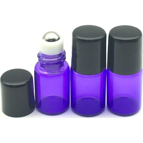 2ml Essential Oil Roller Glass Bottle Colorful Empty 2cc Refillable Roll-On Perfume Sample Container 3pcs