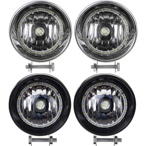 2PCS Motorcycle LED Passing Spot Light Fog Light Fog Lamp Angel Eye Light Headlight