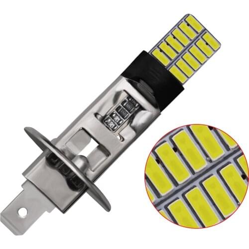 2X H1 H3 LED Bulbs Super Bright car fog light 4014 24SMD 12V High Power Bulb Driving Day Running Lamp 12V Car Styling Led Lights