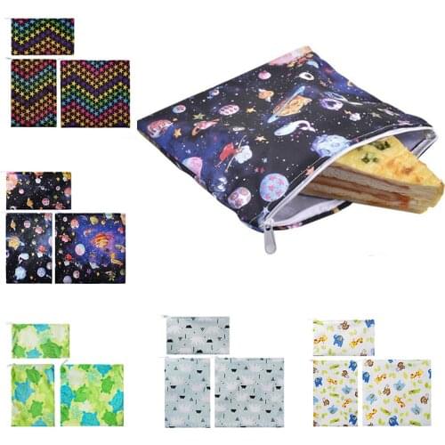 3PCS Snack Bag Reusable Washable Multifunctional Beeswax Sandwich And Lunch Bag Organic Food Wrap For Child School Travel Bag