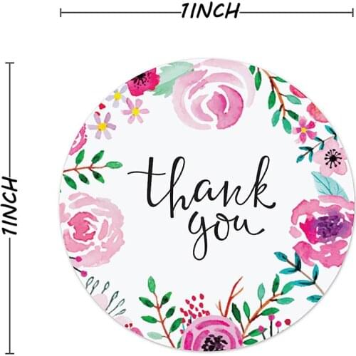 500 Labels/roll Thank You Sticker seal labes flower Stationery sticker