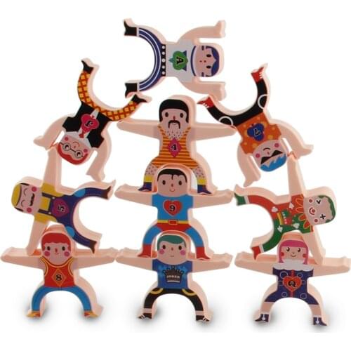8/16 Pcs Multiplayer Cartoon Hercules Building Blocks Parent-child Interactive Toy Stacking High Game Balance Plastic Blocks