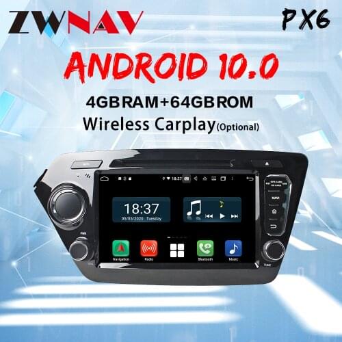 ZWNAV Android 10 CARPLAY PX6 For KIA K2 RIO 3 4 2010-2018 Car Radio Multimedia Player GPS Navig Carplay 2din