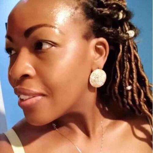 Glittering crystal exaggerated Big Round Earrings for women all Rhinestone Earrings party wedding fashion jewelry gifts