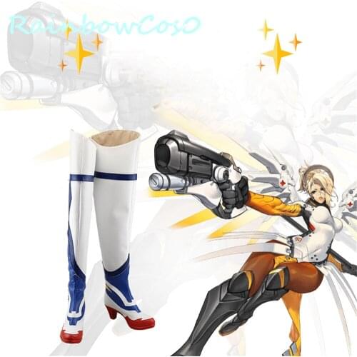 RainbowCos0 Cosplay Shoes Mercy Angela Ziegler Princess Boots Game Anime Halloween