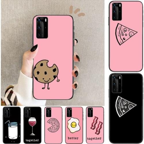 Milk and cookies Couples Phone Case For Huawei P40 p30 P20 10 9 8 Lite E Pro Plus Black Etui Coque Painting Hoesjes comic fas