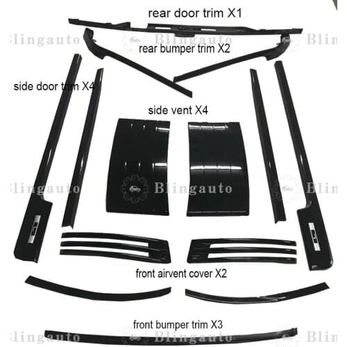 Black Body trims fits for L and R over R ange R over 2018 2019 20 Body Kit Trim Side Rear Vent Door Trim fog trims bumper strips
