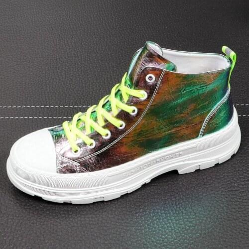 CuddlyIIPanda Men Fashion Casual Ankle Boots Spring Autumn High Top Thick Bottom Breathable Youth Trending Luxury Sneakers