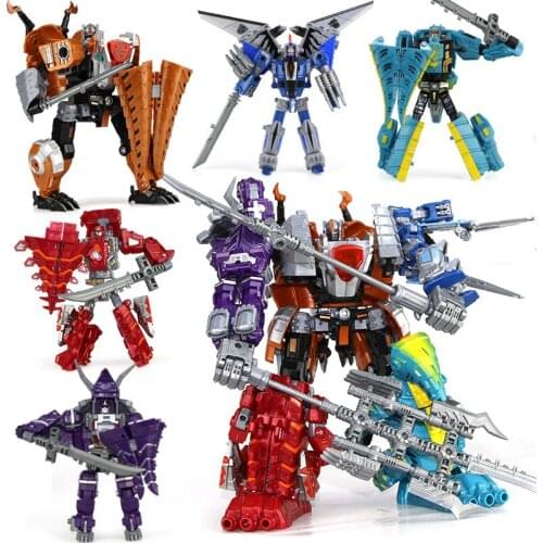 JIN JIANG 32CM 5 in 1 Combination Anime Devastator Transformation Toy Dragon Aircraft Model Robot Kid Action Figures Classic Toy