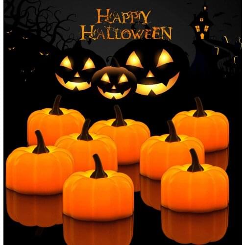Halloween Party Pumpkin Candle Light LED Candlestick Table Decoration Pumpkin Party Happy Halloween Party Decor For Home 2021