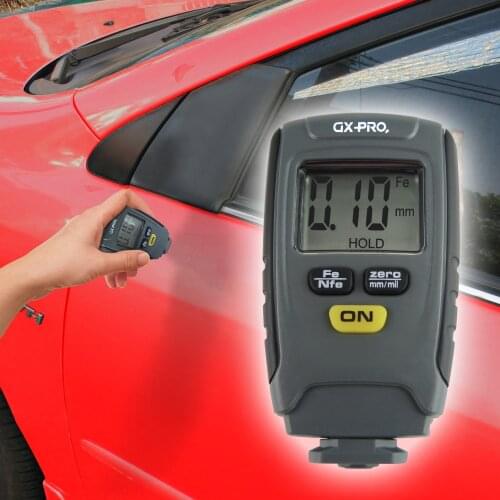 Paint Coating Thickness Tester Digital Gauge Meter Instrument 1.25mm Iron Aluminum Base Metal Car Automotive with Pouch