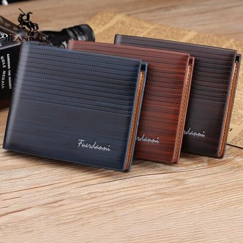 JIFANPAUL Genuine Leater men short wallet business retro cross section embossed Credit card holder fashiong wallets men purses