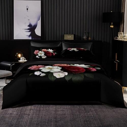 Blooming Flowers Pattern Duvet Cover Set With Pillowcase,228x228 Quilt Cover,180x210 Blanket Cover,High Quality Bedding Set