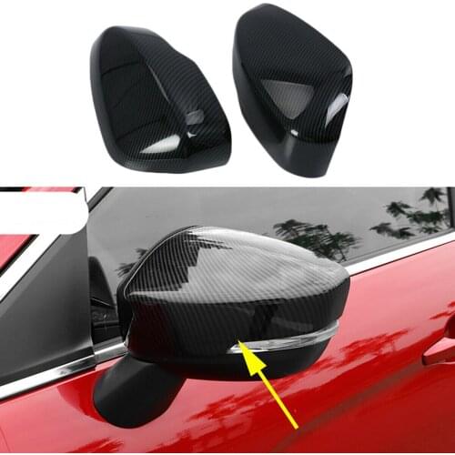 Carbon Fiber Protector Cover Accessories Fit For Mitsubishi Eclipse Cross 2018 2019 2020 Rearview Rear View Mirror Moulding Trim