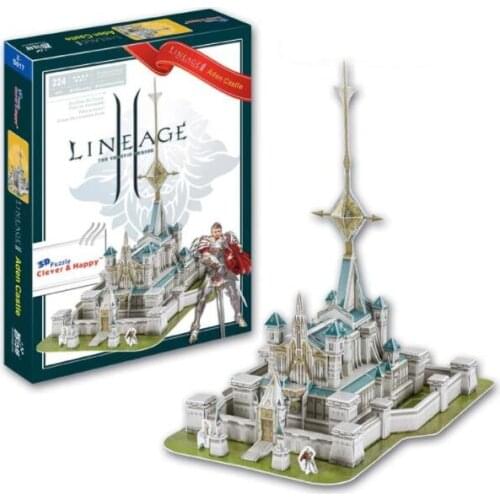 Lineage 2 Aden Castle Education 3D Paper DIY Jigsaw 3455 Puzzle Model Educational Toy Kits Children Boy Gift Toy
