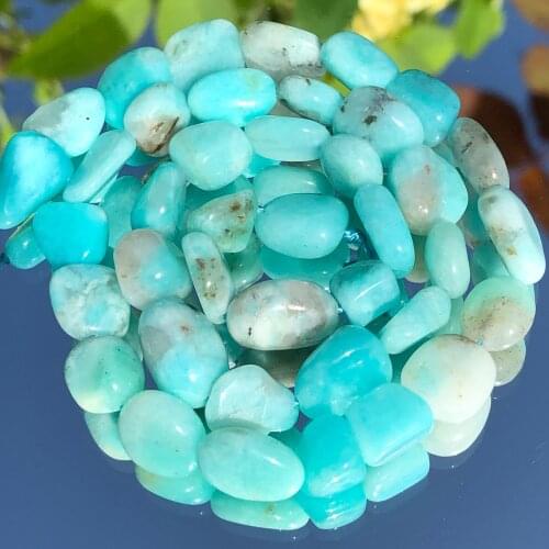 8-10mm Natural Irregular Amazonite Stone Gem Loose Spacer Beads For Jewelry Making DIY Bracelet Necklace Finding 15” Strand