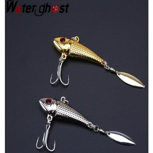 New metal VIB fishing lure 15g / 20g sequins rotating vibration ice fishing bait Japanese fishing With