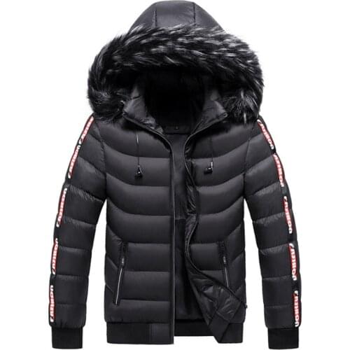 New Winter Jacket Men Fur Collar Thicken Coat Headset Hat Detachable Men parkas Fashion Warm Windproof Cotton Jacket