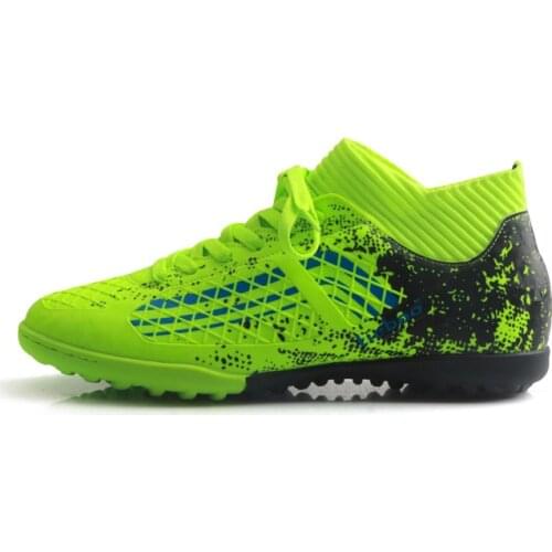 TIEBAO 2019 New Football Shoes Ankle Socks Chuteira Futebol TF Turf Soccer Boots Boys Girls Outdoor Training Football Sneakers