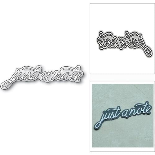 New Just a Note Phrase Words 2020 Metal Cutting Dies for DIY Scrapbooking and Card Making Decorative Embossing Craft No Stamps