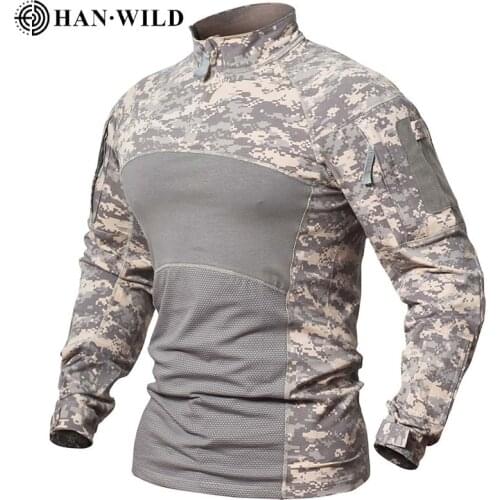 New Hiking T-shirts Mens Camouflage Tactical Military Clothing Combat Shirt Assault Long Sleeve Tight T Shirt Army Costume